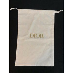 Authentic Dior Storage Drawstring Dust Bag Cotton White 13" x 8.6"